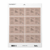 Moderne Logo Cosmetic Fles Label (Full Sheet)