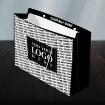 Moderne Logo Dank u Zwart-wit Gift Bag
