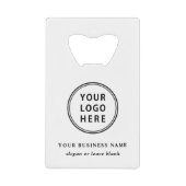 Moderne Logo- en kwaliteitscontrolecode Creditkaart Flessenopener (Voorkant)