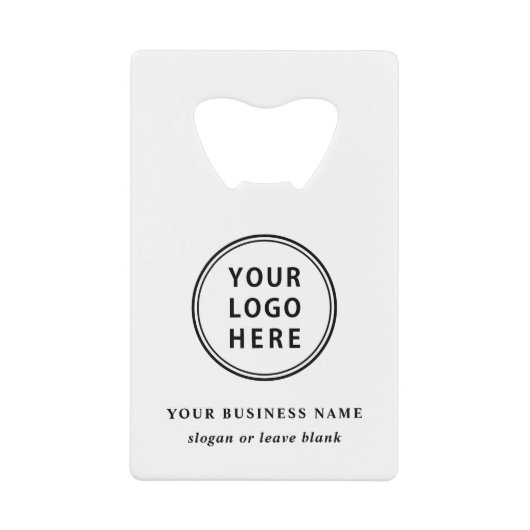 Moderne Logo- en kwaliteitscontrolecode Creditkaart Flessenopener (Voorkant)