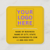 Moderne Logo en QR-code | Aangepaste gouden afgero Vierkante Visitekaartje (Voorkant)