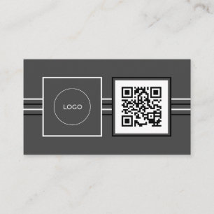 Moderne logo- en QR-code grijs Visitekaartje