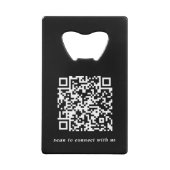 Moderne Logo- en QR-code — Promotioneel zwart Creditkaart Flessenopener (Achterkant)