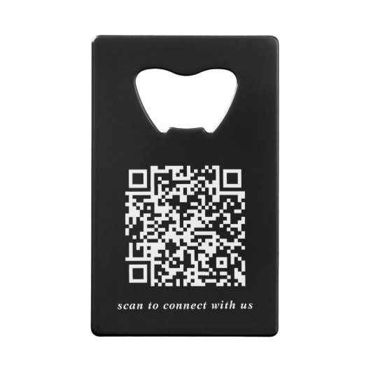 Moderne Logo- en QR-code — Promotioneel zwart Creditkaart Flessenopener (Achterkant)