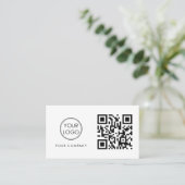 Moderne Logo en QR-code Visitekaartje (Staand voorkant)