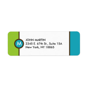 Moderne logo-etiket voor retournering - blauw/brui etiket