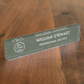 Moderne Logo Forest Green Medewerker Personeel Min Naambordje (Zijkant)