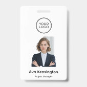 Moderne Logo & Foto | Aangepaste Werknemersnaam Badge (Voorzijde)