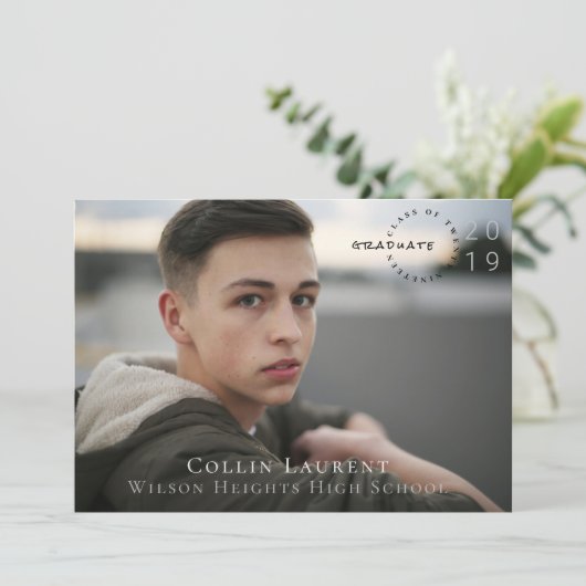 Moderne Logo Foto Afstuderen Open House Aankondiging (Staand voorkant)