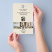 Moderne Logo Foto QR Cream Professioneel Bedrijf Flyer (Hand)