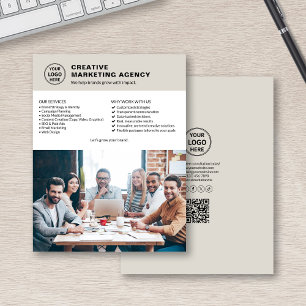 Moderne Logo Foto QR Marketing Bedrijf Flyer