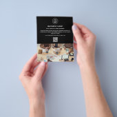 Moderne Logo Foto QR Professioneel Zwart Bedrijf Flyer (Hand)