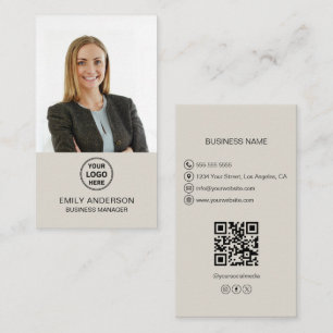 Moderne Logo Foto QR Social Media Professional Visitekaartje
