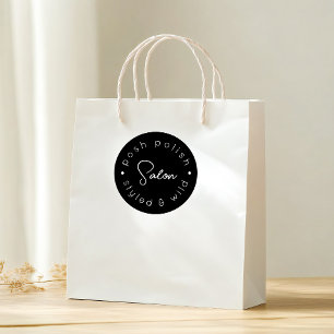 Moderne logo gepersonaliseerde zakelijke kapsalon ronde sticker