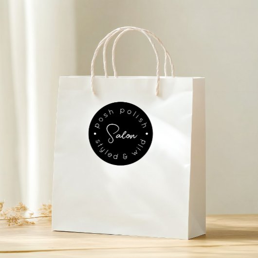 Moderne logo gepersonaliseerde zakelijke kapsalon ronde sticker