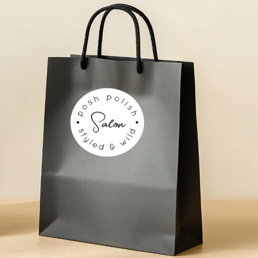 Moderne logo gepersonaliseerde zakelijke kapsalon ronde sticker