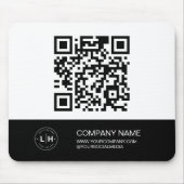 Moderne Logo Gepersonaliseerde zwart-wit Muismat (Voorkant)