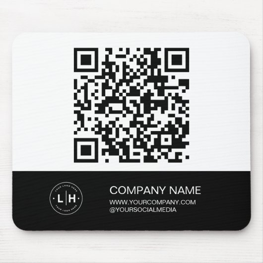 Moderne Logo Gepersonaliseerde zwart-wit Muismat (Voorkant)
