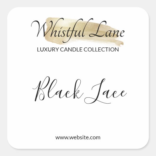 Moderne Logo Gold Ink White Candle Product Labels (Voorkant)