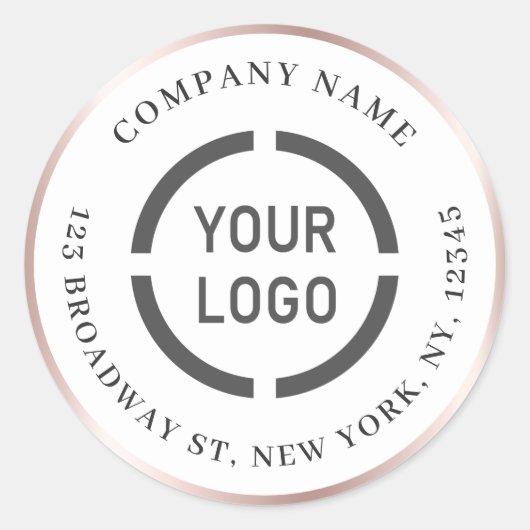 Moderne logo gouden grensinspectiepost van roos ronde sticker (Voorkant)