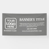 Moderne Logo Grey Witte Zakelijke Banner (Horizontaal)