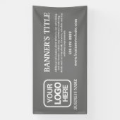 Moderne Logo Grey Witte Zakelijke Banner (Verticaal)