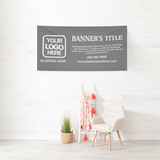 Moderne Logo Grey Witte Zakelijke Banner (Insitu)