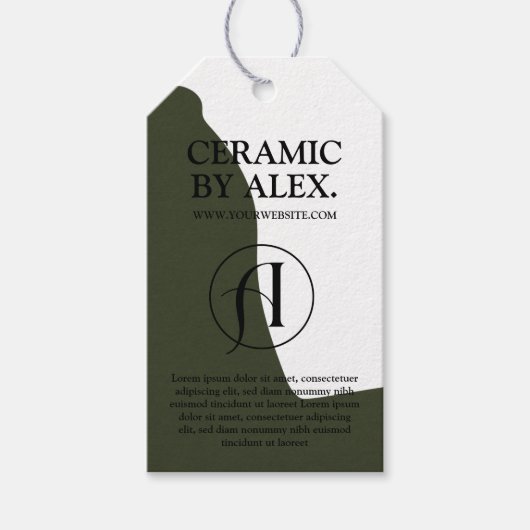 Moderne Logo groen product Label ophangen Cadeaulabel (Voorkant)