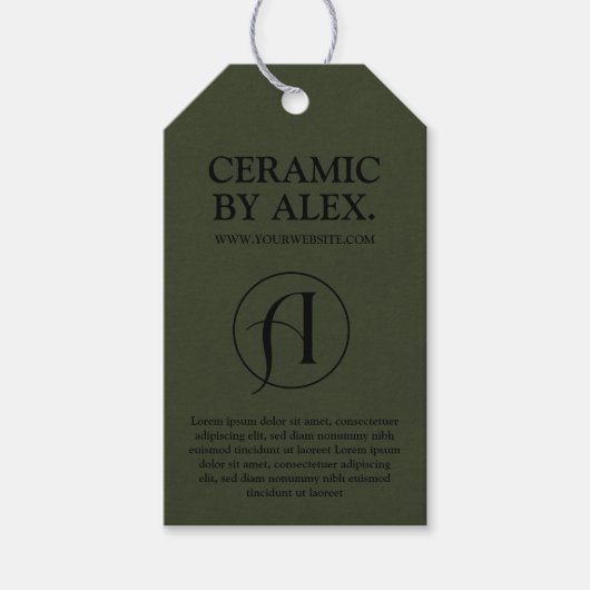 Moderne Logo groen product Label ophangen Cadeaulabel (Voorkant)