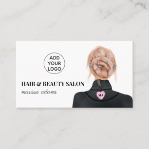 Moderne logo haar schoonheid salon mode illustrati visitekaartje