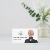 Moderne logo haar schoonheid salon mode illustrati visitekaartje (Staand voorkant)
