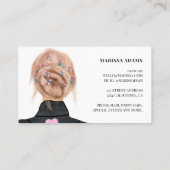 Moderne logo haar schoonheid salon mode illustrati visitekaartje (Achterkant)