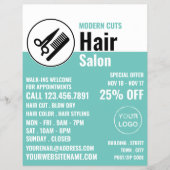 Moderne Logo, haarstijllijst, haarsalon en brochur Flyer (Voorkant)