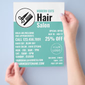 Moderne Logo, haarstijllijst, haarsalon en brochur Flyer (Hand)