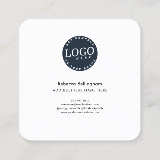 Moderne Logo Holographic Script-medewerker van bed Vierkante Visitekaartje (Achterkant)