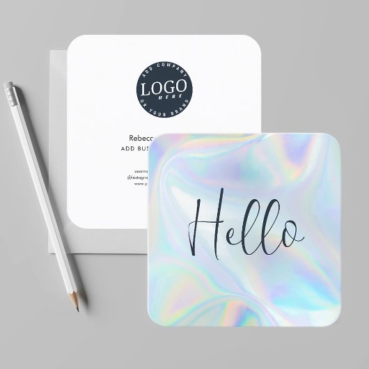 Moderne Logo Holographic Script-medewerker van bed Vierkante Visitekaartje