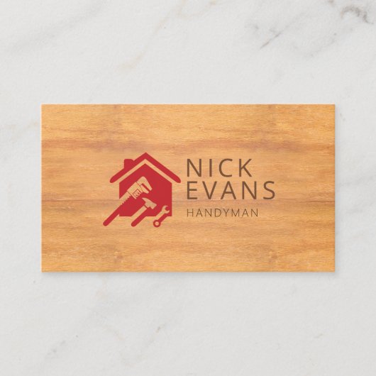 Moderne Logo Hout Visitekaartje (Voorkant)