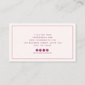 Moderne Logo-interieurontwerper Social Media-picto Visitekaartje (Achterkant)