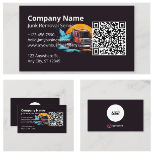 Moderne Logo Junk Removal QR Code Visitekaartje