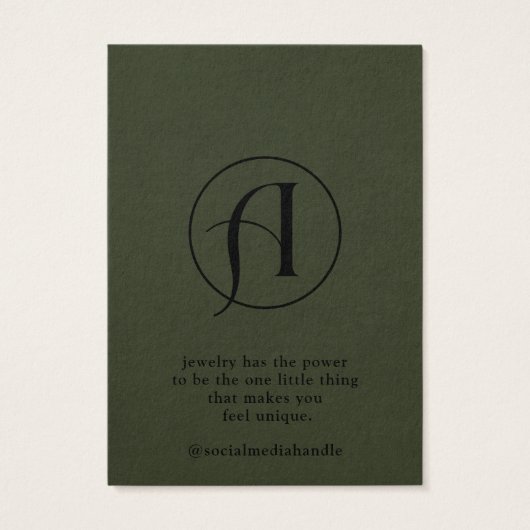 Moderne Logo juwelen Ketting-kaart Visitekaartje (Achterkant)