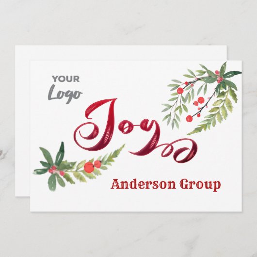 Moderne logo-kalligrafie geniet van botanische vak feestdagenkaart (Voorkant / Achterkant)