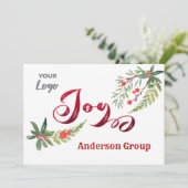 Moderne logo-kalligrafie geniet van botanische vak feestdagenkaart (Staand voorkant)