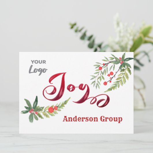 Moderne logo-kalligrafie geniet van botanische vak feestdagenkaart (Staand voorkant)