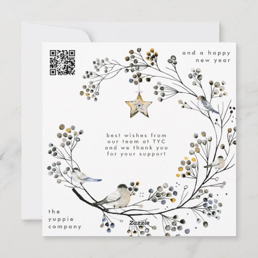 Moderne LOGO kerst QR CODE Business Feestdagenkaart (Achterkant)