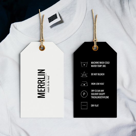 Moderne Logo Kleding Care Details Hang Label Cadeaulabel