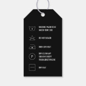 Moderne Logo Kleding Care Details Hang Label Cadeaulabel (Achterkant)