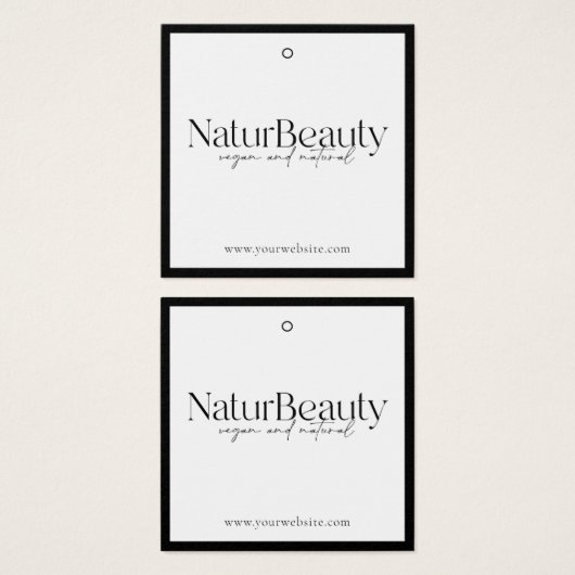 Moderne Logo kleding Hang Label Vierkante Visitekaartjes (Voorkant /achterkant)