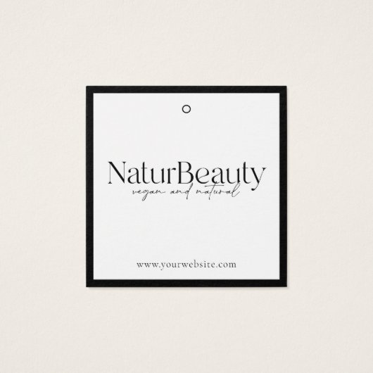 Moderne Logo kleding Hang Label Vierkante Visitekaartjes (Achterkant)