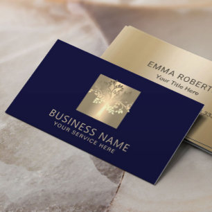 Moderne Logo legante marineblauw en goud Visitekaartje