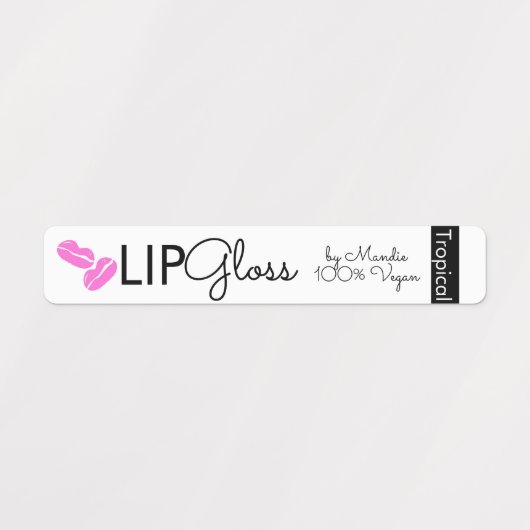 Moderne Logo Lipgloss Lippen Branding Verpakking  Labels (Design 1)